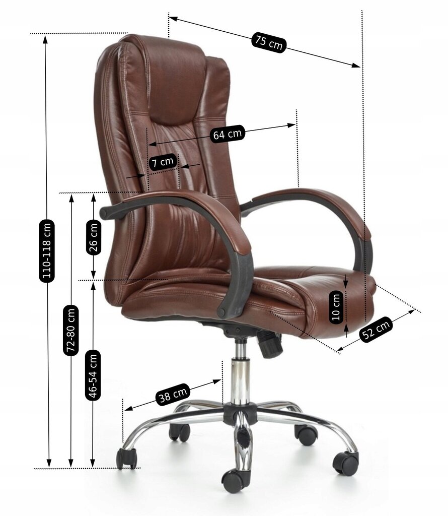 Biuro kėdė Halmar Relax, ruda kaina ir informacija | Biuro kėdės | pigu.lt
