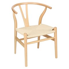"Wicker Color" натуральный/светло-коричневый стул, вдохновленный "Wishbone" цена и информация | Стулья для кухни и столовой | pigu.lt