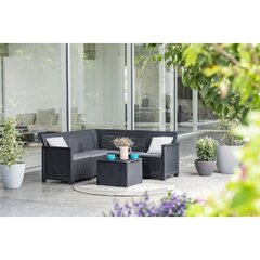 Комплект садовой мебели Elodie 5 Seater Corner, со столом/ящиком, серый цена и информация | Комплекты уличной мебели | pigu.lt