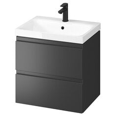 Шкаф для ванной комнаты с умывальником Cersanit 893 Moduo 60, черный/серый цвет цена и информация | Шкафчики для ванной | pigu.lt