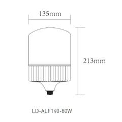 Светодиодная лампа F140, 77,5Вт, 8900лм, Е27, 4000К, LD-ALF140-80Вт, GTV цена и информация | Электрические лампы | pigu.lt