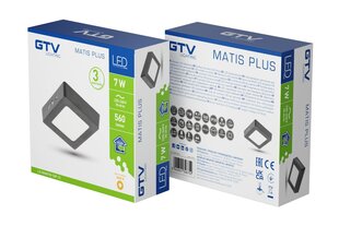 Светильник LED MATIS PLUS, 7W, черный, 3000K, 560lm, AC220-240V, IP20, 120° цена и информация | Монтируемые светильники, светодиодные панели | pigu.lt