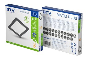 Светильник LED MATIS PLUS, 13W, черный, 3000K, 1020lm, IP20 цена и информация | Монтируемые светильники, светодиодные панели | pigu.lt