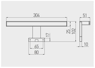 Светодиодный мебельный светильник Radius II 5Вт, 230В, IP44, 6400К, белый цена и информация | Настенные светильники | pigu.lt