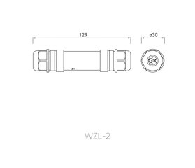 Vandeniui atspari kabelio jungtis, IP68, WZL-2 kaina ir informacija | LED juostos | pigu.lt