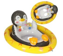 Pripučiamas plaukimo ratas vaikams su sėdyne Pingvinas цена и информация | Товары для купания | pigu.lt