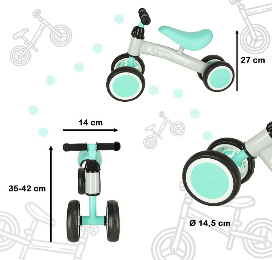 Triratis balansinis dviratukas Trike-Fix, žalias цена и информация | Balansiniai dviratukai | pigu.lt