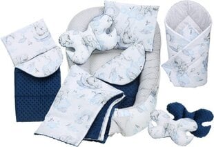 Kūdikio lizdelis su priedais, mėlynas, 0+ mėn kaina ir informacija | Vokeliai, miegmaišiai, pagalvės | pigu.lt