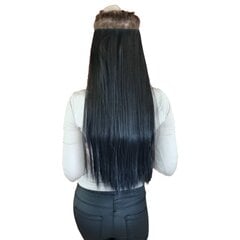 Palaidi plaukų tresai su segtukais juodos spalvos 55 cm, 120 g. 1B nr. kaina ir informacija | Plaukų aksesuarai | pigu.lt