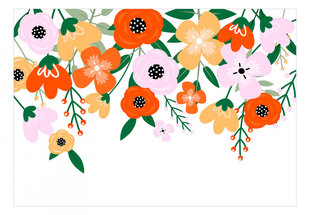 Fototapetai Minimalistinė grafika su spalvingomis gėlėmis kaina ir informacija | Fototapetai | pigu.lt