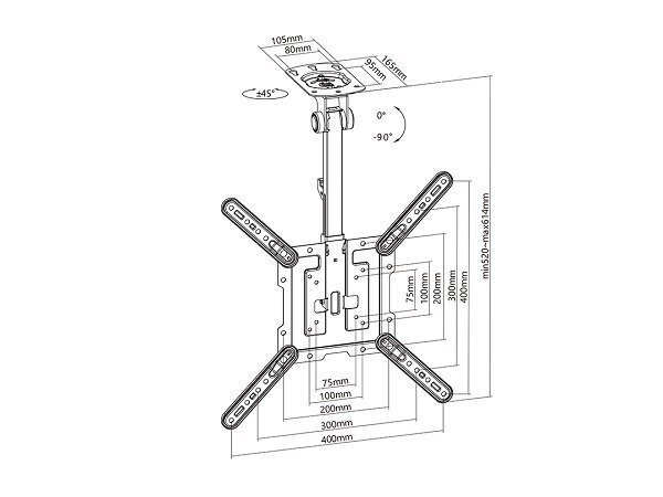 Multibrackets MB-3090 23-55” цена и информация | Televizorių laikikliai, tvirtinimai | pigu.lt