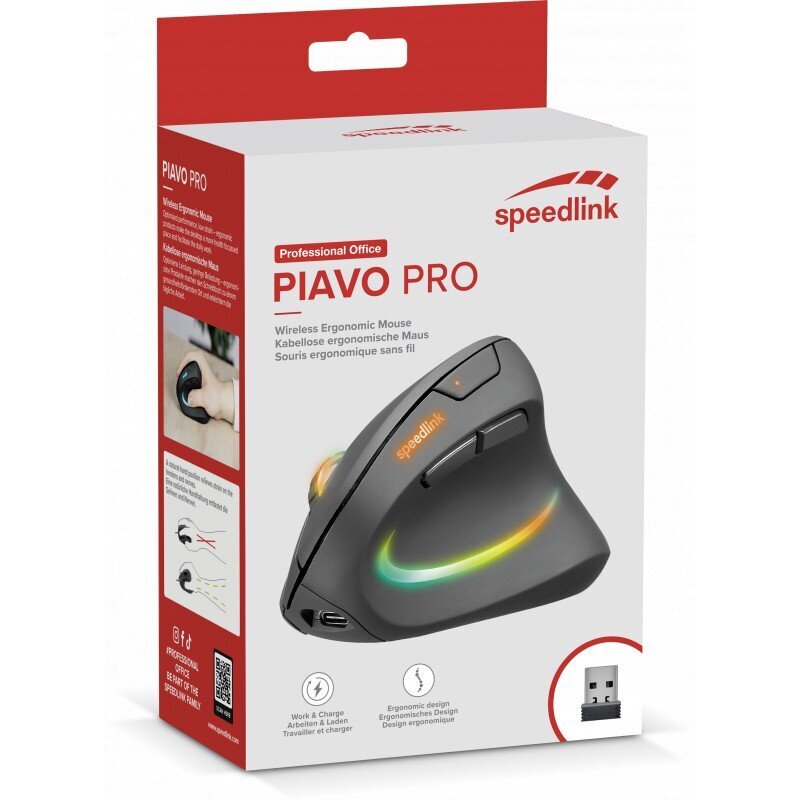 Speedlink Piavo Pro SL-630026-BK kaina ir informacija | Pelės | pigu.lt