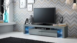 TV staliukas Cama Meble Solo, 200x45x35 cm, pilkas kaina ir informacija | TV staliukai | pigu.lt