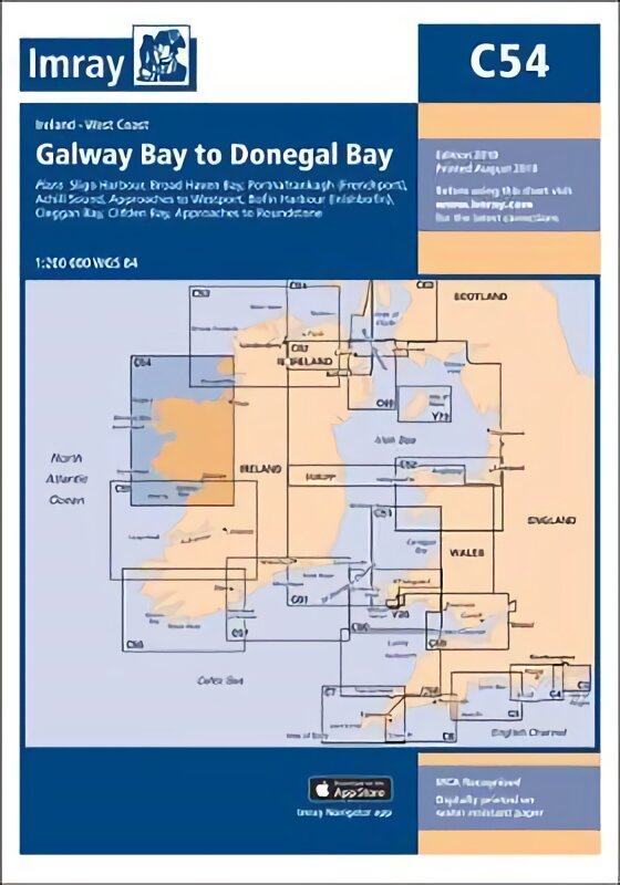 Imray Chart C54: Galway Bay to Donegal Bay New edition цена и информация | Knygos apie sveiką gyvenseną ir mitybą | pigu.lt