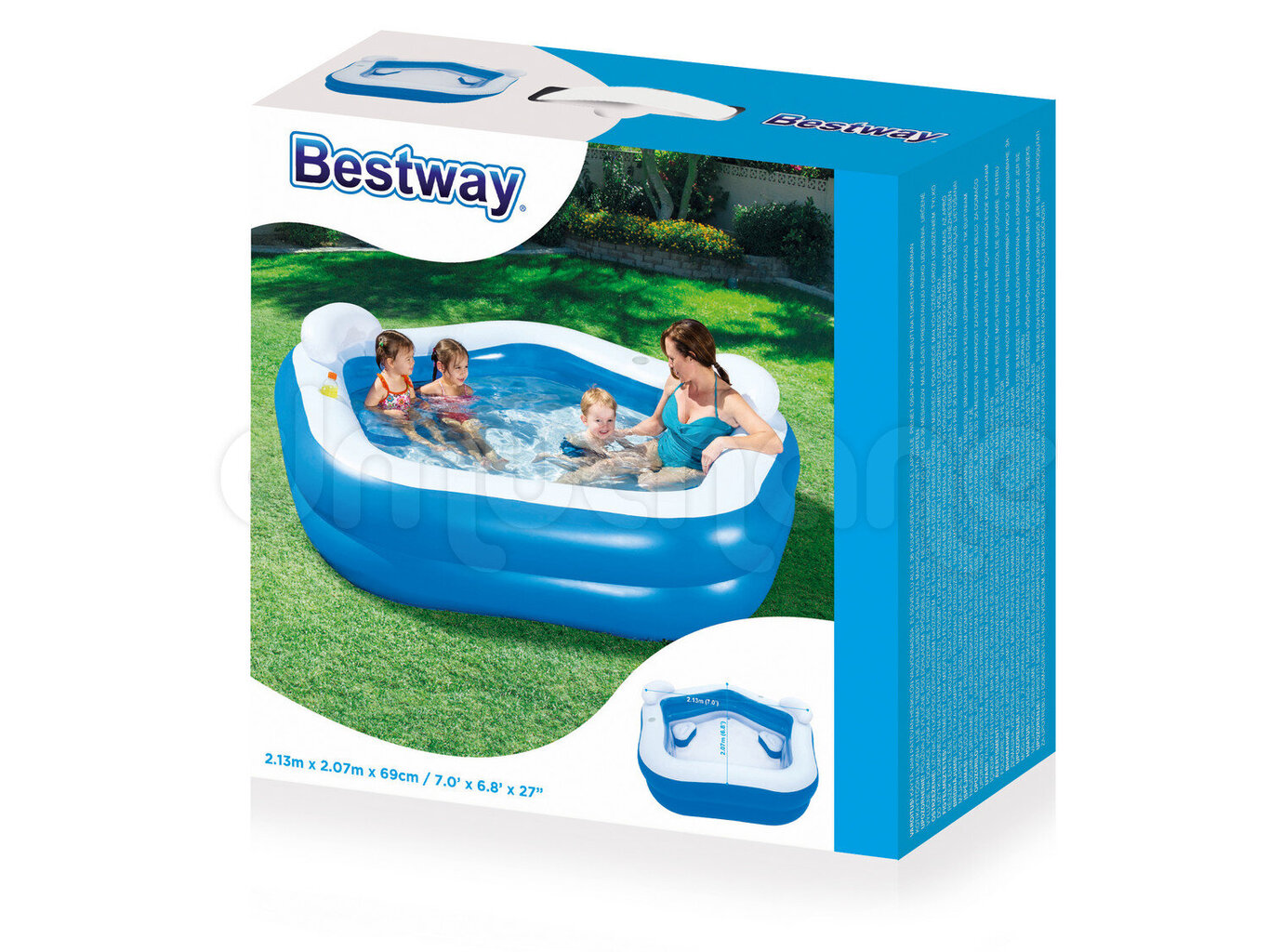 Pripučiamas baseinas Bestway, 213x207x69 cm kaina ir informacija | Baseinai | pigu.lt