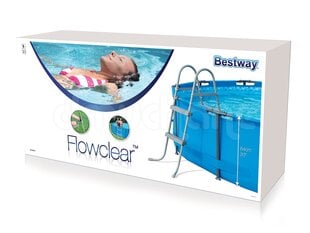 Металлическая лестница для бассейна, 84 см. цена и информация | Аксессуары для бассейнов | pigu.lt