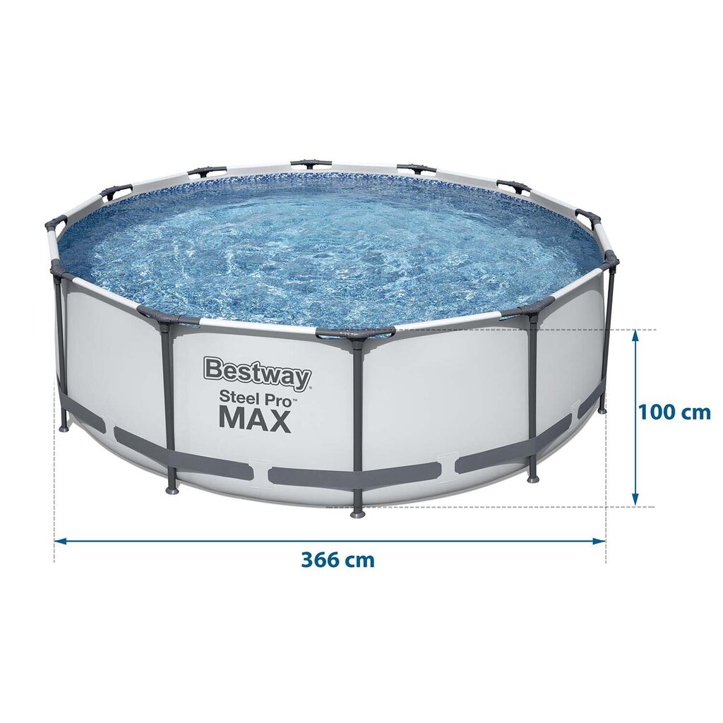 Karkasinis baseinas Bestway 10in1, 366x100 cm, su filtru kaina ir informacija | Baseinai | pigu.lt