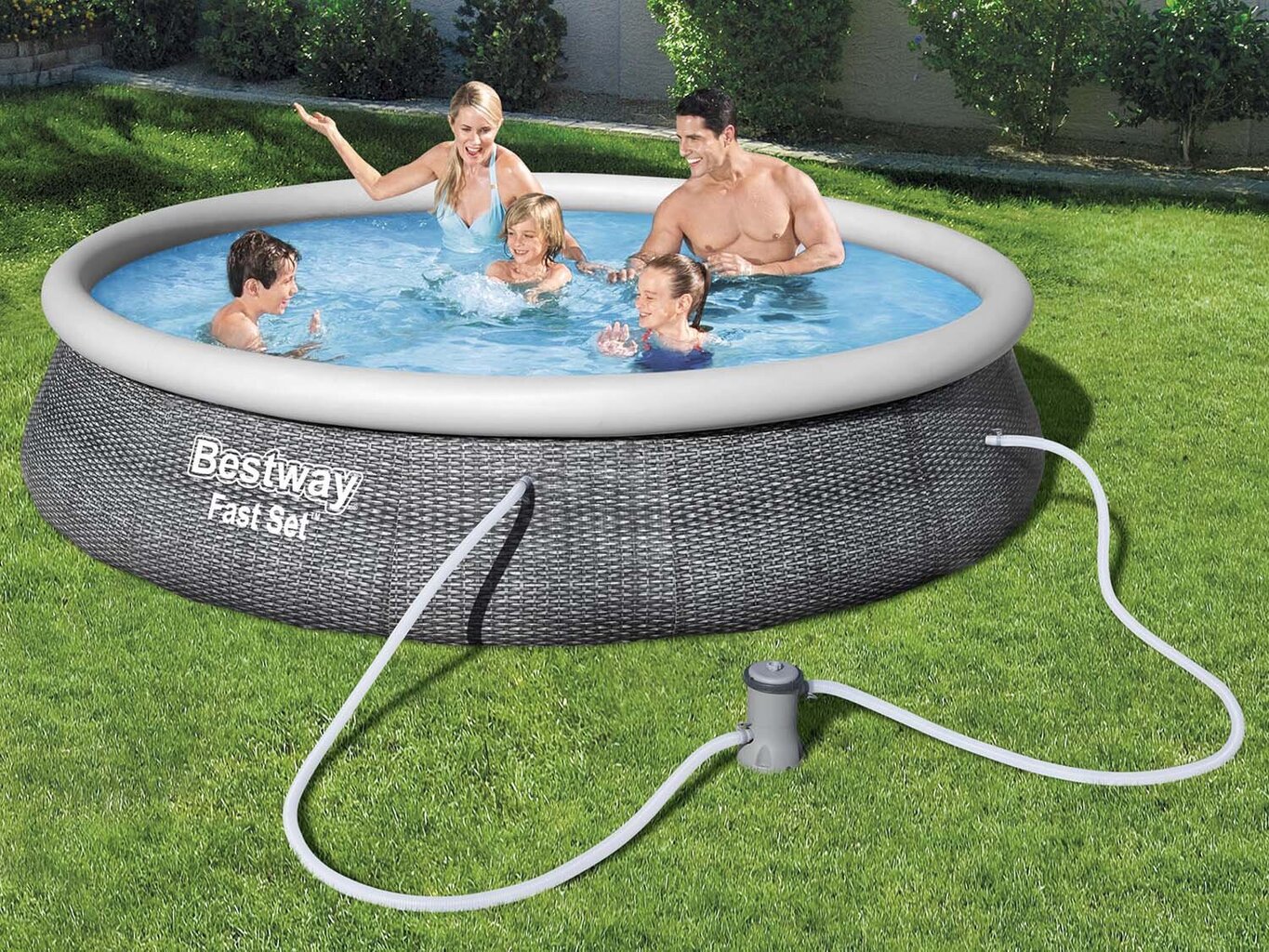 Lauko baseinas Bestway 9in1, 396x84 cm, su filtru цена и информация | Baseinai | pigu.lt