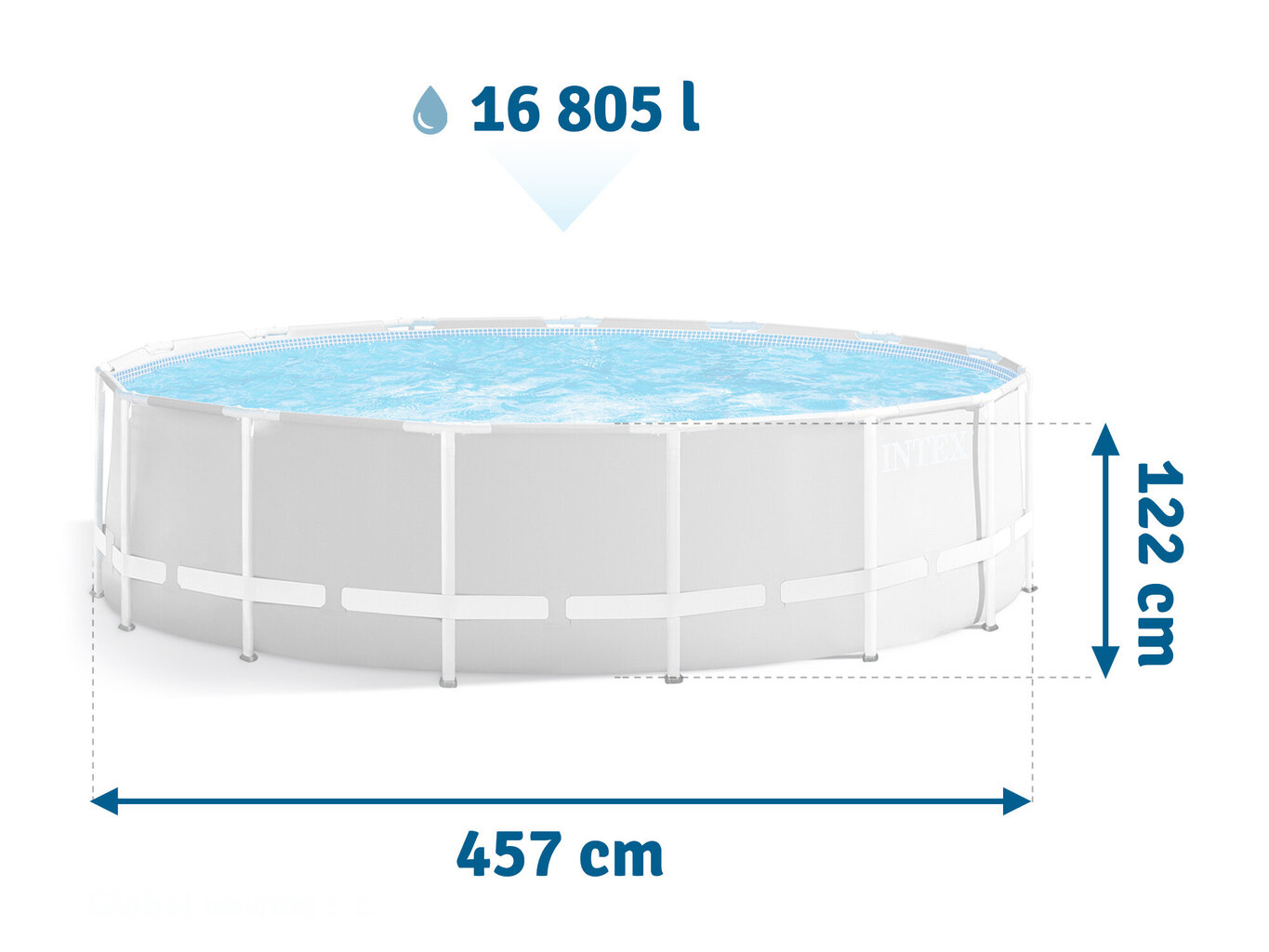 Karkasinis baseinas Intex 17in1, 457x122 cm, su filtru цена и информация | Baseinai | pigu.lt