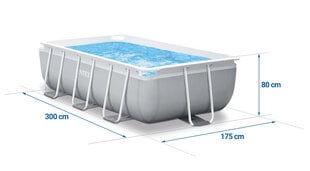 Открытый бассейн с каркасом, 18in1, 300 x 175 x 80 см. цена и информация | Бассейны | pigu.lt
