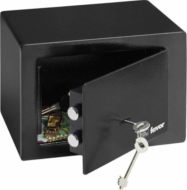 Burg-Wachter seifas 17 x 23 x 17 cm juodas metalas kaina ir informacija | Seifai | pigu.lt