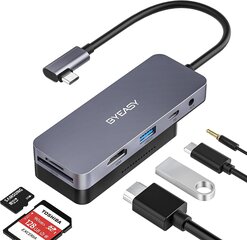 USB-C хаб/адаптер для iPad BYEASY UC-253, серый цена и информация | Адаптеры, USB-разветвители | pigu.lt
