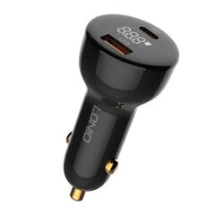 LDNIO Автомобильное зарядное устройство LDNIO C101, USB + USB-C, 100 Вт + кабель USB-C на Lightning (черный) цена и информация | Зарядные устройства для телефонов | pigu.lt