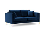 Двухместный диван Luis 2, синий/золотой цвет
