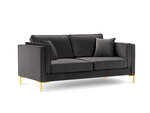 Двухместный диван Luis 2, тёмно-серый/золотой цвет
