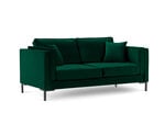Dvivietė sofa Luis 2, tamsiai žalia/juoda