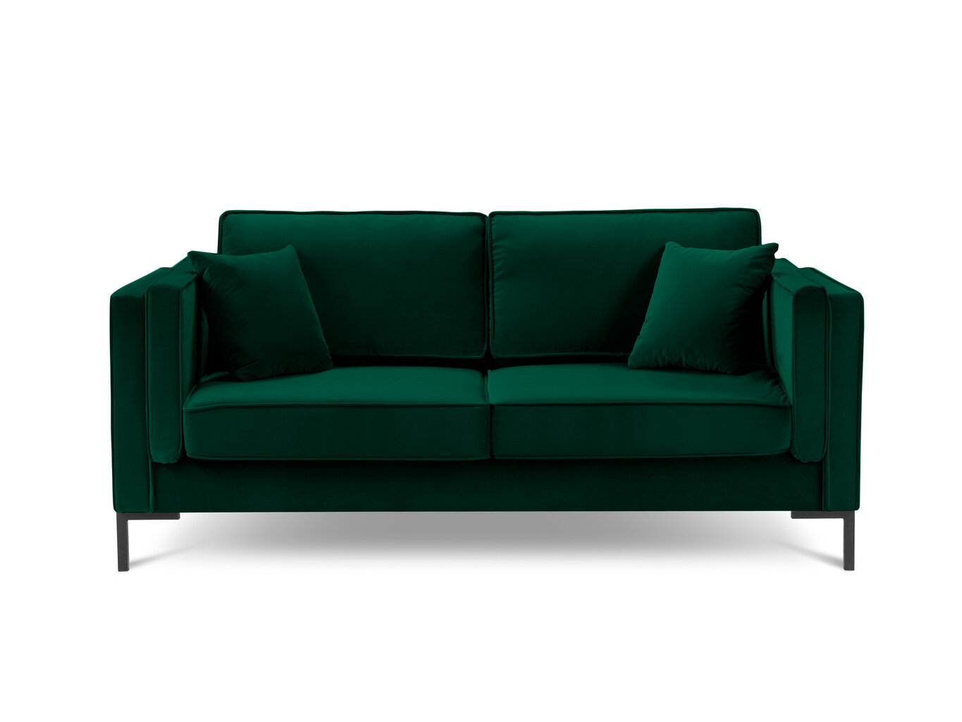 Dvivietė sofa Luis 2, tamsiai žalia/juoda цена и информация | Sofos | pigu.lt