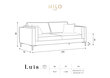 Trivietė sofa Luis 3, smėlio spalvos/auksinė kaina ir informacija | Sofos | pigu.lt