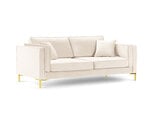 Trivietė sofa Luis 3, smėlio spalvos/auksinė