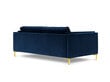 Trivietė sofa Luis 3, mėlyna/auksinė цена и информация | Sofos | pigu.lt