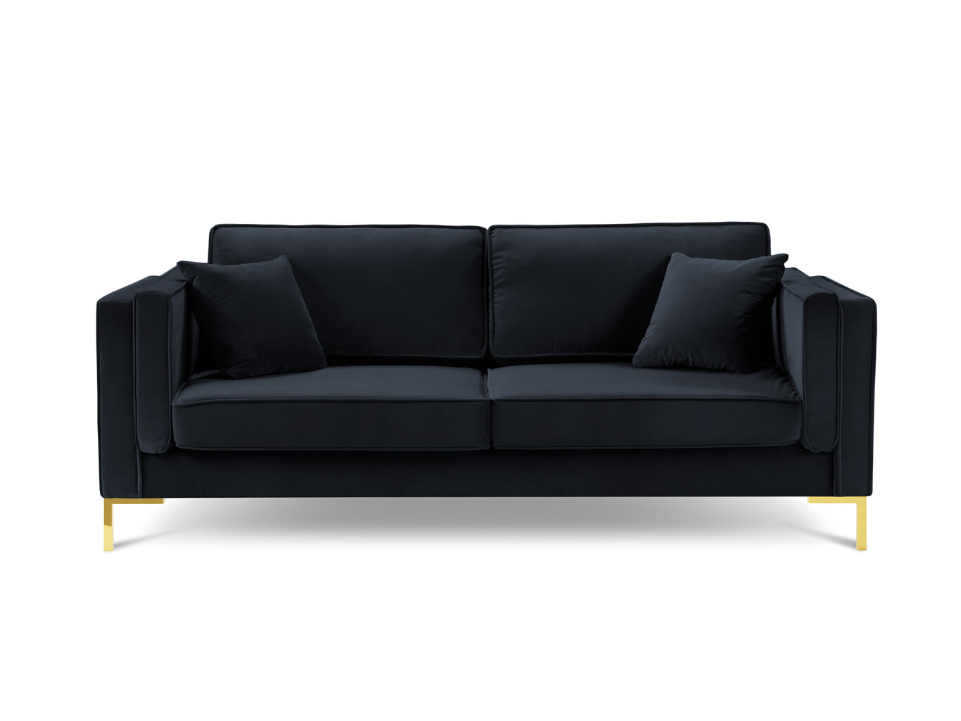 Trivietė sofa Luis 3, tamsiai mėlyna/auksinė kaina ir informacija | Sofos | pigu.lt