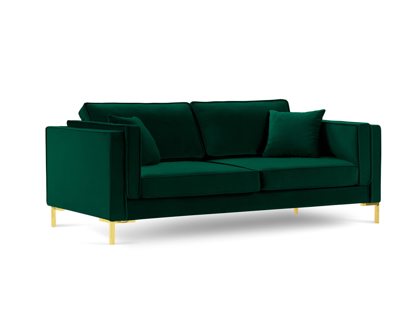 Trivietė sofa Luis 3, žalia/auksinė цена и информация | Sofos | pigu.lt