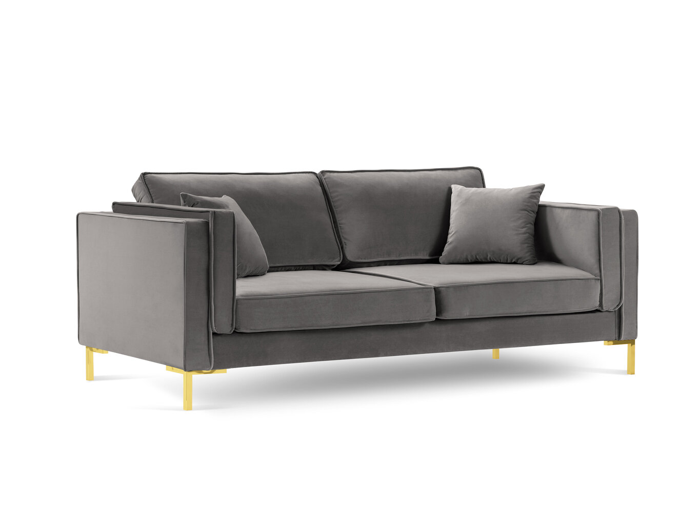 Trivietė sofa Luis 3, šviesiai pilka/auksinė цена и информация | Sofos | pigu.lt
