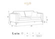 Trivietė sofa Luis 3, tamsiai pilka/auksinė цена и информация | Sofos | pigu.lt
