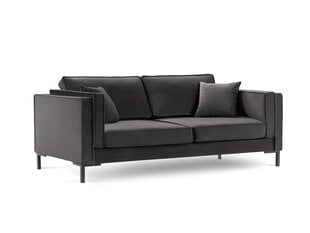 Trivietė sofa Luis 3, tamsiai pilka/juoda kaina ir informacija | Sofos | pigu.lt