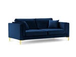 Keturvietė sofa Luis 4, mėlyna/auksinė