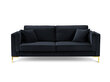 Keturvietė sofa Luis 4, tamsiai mėlyna/auksinė цена и информация | Sofos | pigu.lt