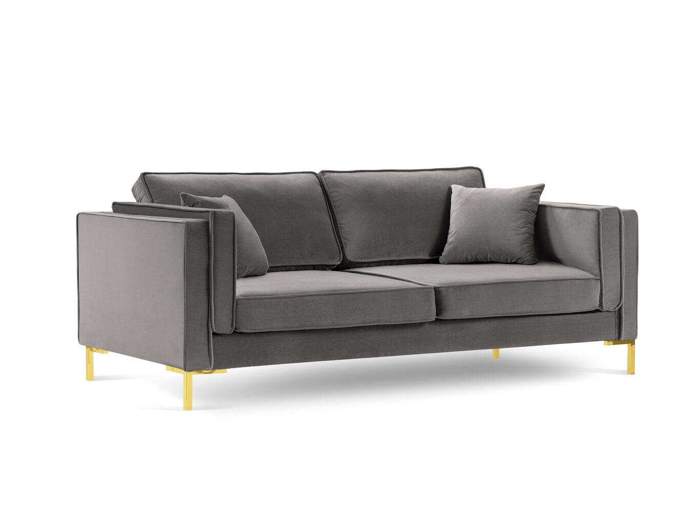 Keturvietė sofa Luis 4, šviesiai pilka/auksinė цена и информация | Sofos | pigu.lt