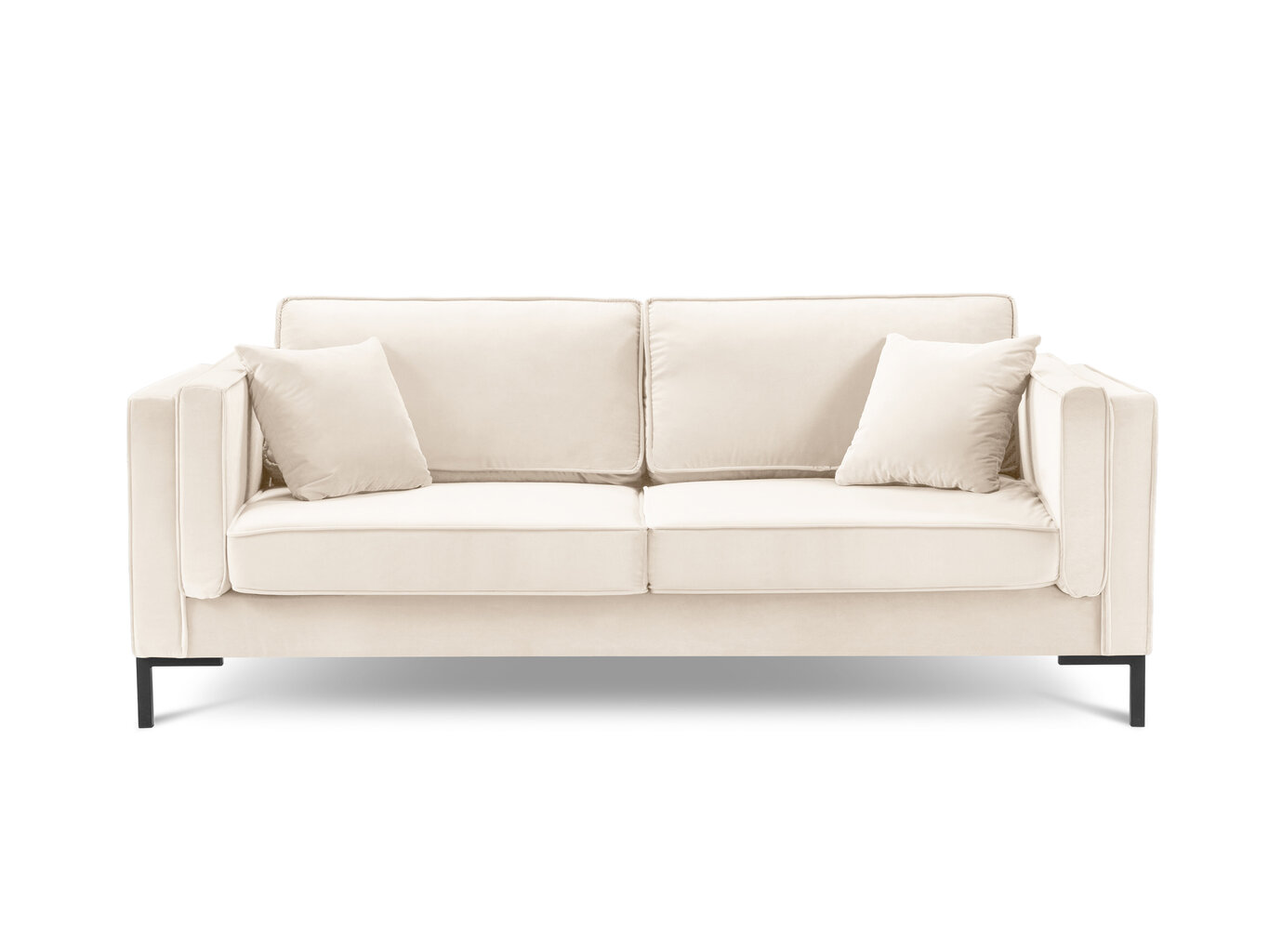 Keturvietė sofa Luis 4, smėlio spalvos/juoda kaina ir informacija | Sofos | pigu.lt
