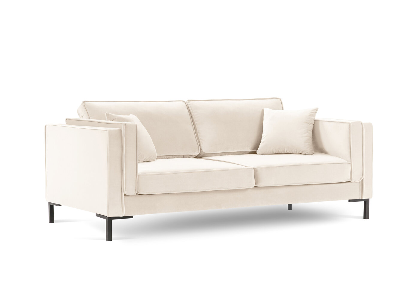 Keturvietė sofa Luis 4, smėlio spalvos/juoda цена и информация | Sofos | pigu.lt