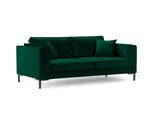 Keturvietė sofa Luis 4, žalia/juoda