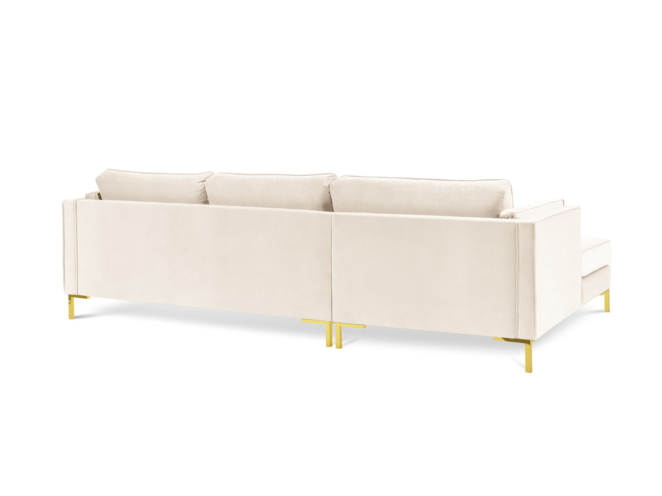 Kairinė kampinė sofa Luis 5, balta/auksinė цена и информация | Sofos | pigu.lt