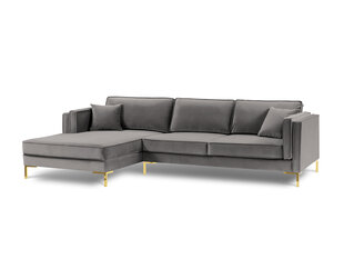 Kampinė sofa Luis 5, šviesiai pilka/auksinė kaina ir informacija | Sofos | pigu.lt