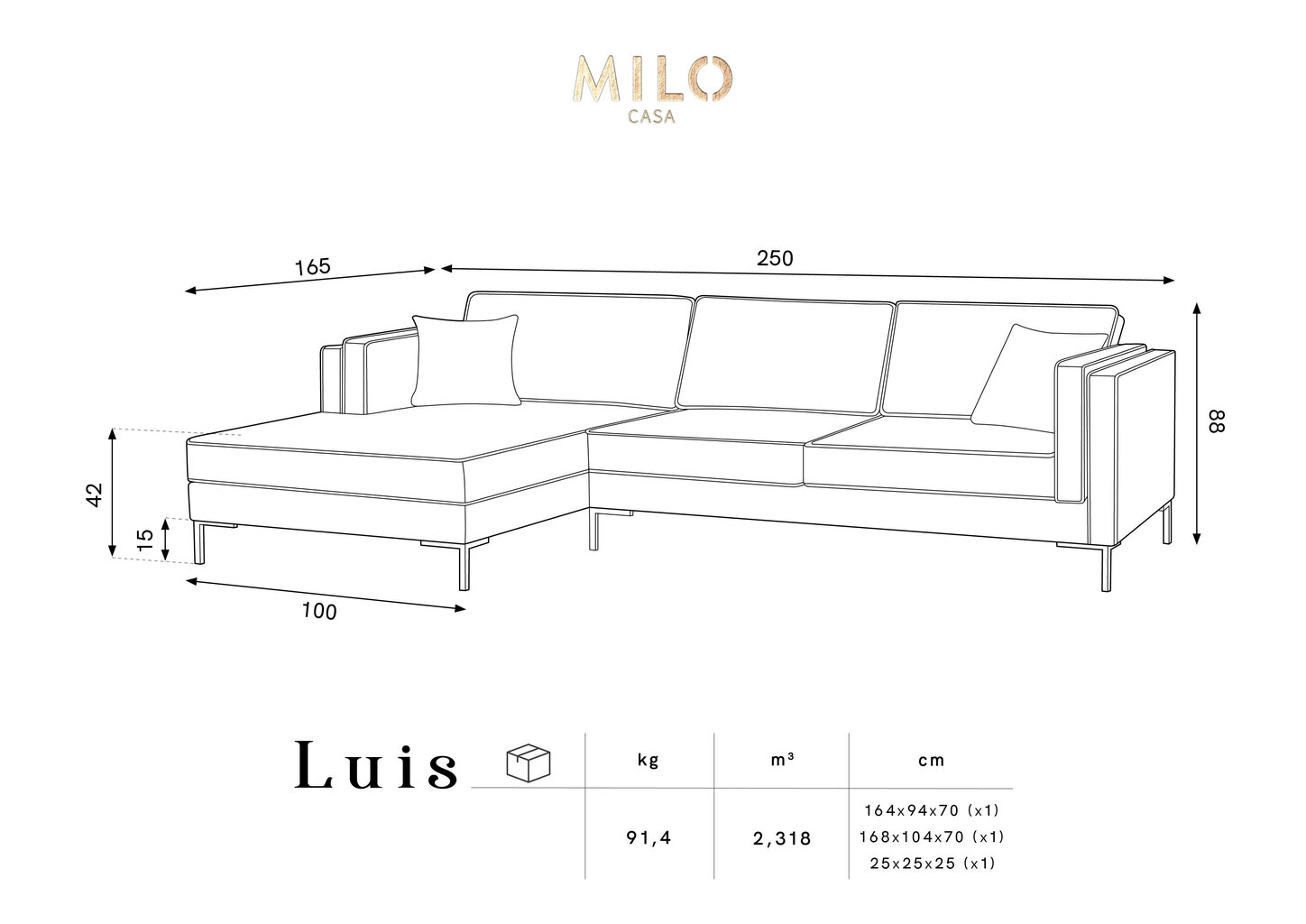 Kampinė sofa Luis 5, mėlyna/juoda kaina ir informacija | Sofos | pigu.lt