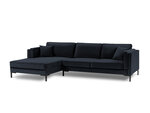 Kampinė sofa Luis 5, tamsiai mėlyna/juoda