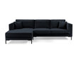 Kampinė sofa Luis 5, tamsiai mėlyna/juoda kaina ir informacija | Sofos | pigu.lt